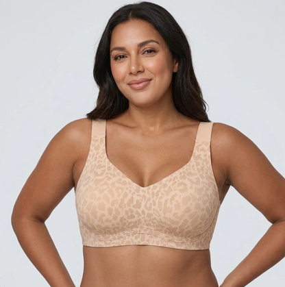 Le soutien-gorge sans armatures qui maintient, galbe et soulage et embellit enfin les poitrines généreuses.
