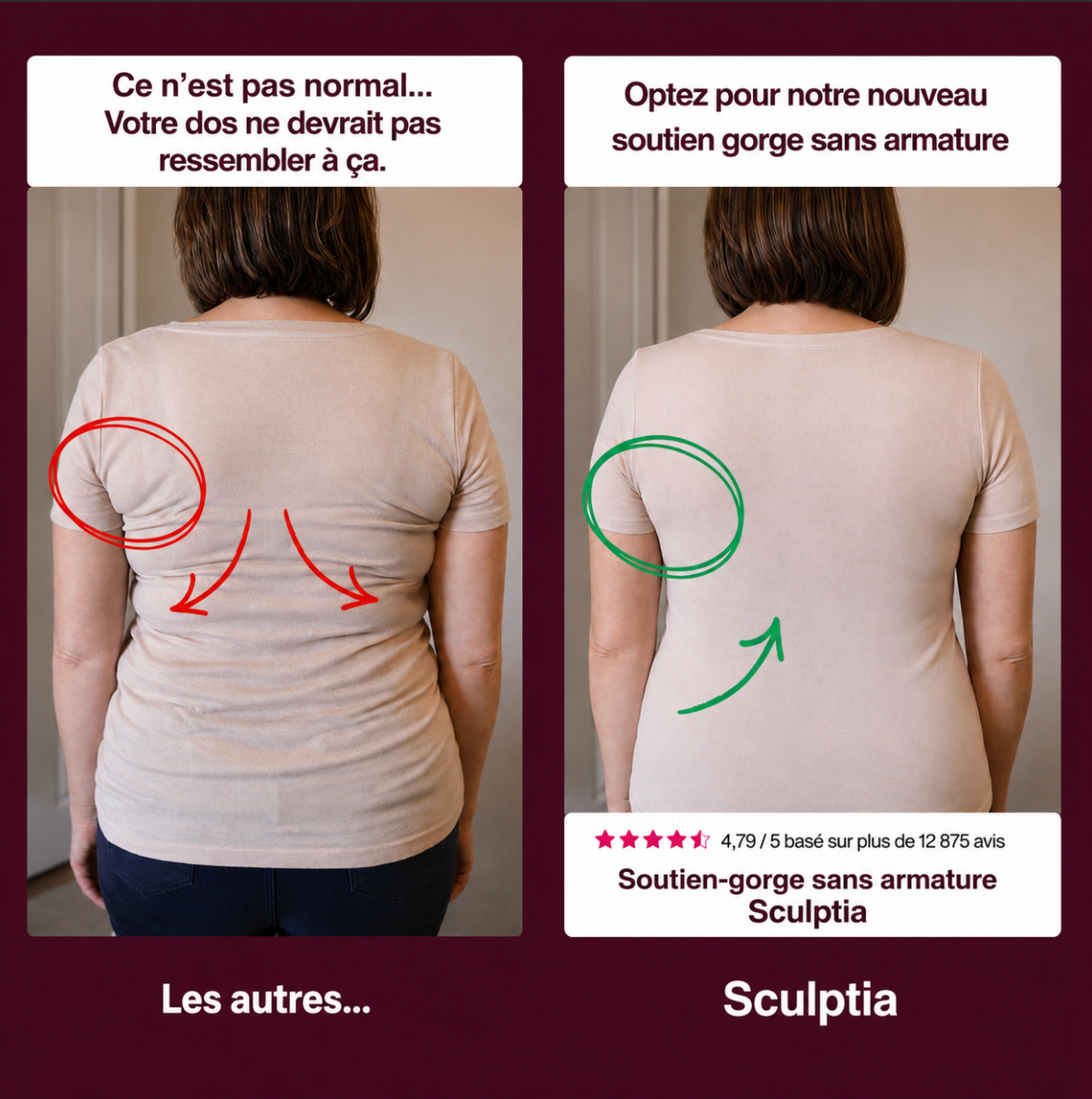 Le soutien-gorge sans armatures qui maintient, galbe et soulage et embellit enfin les poitrines généreuses.